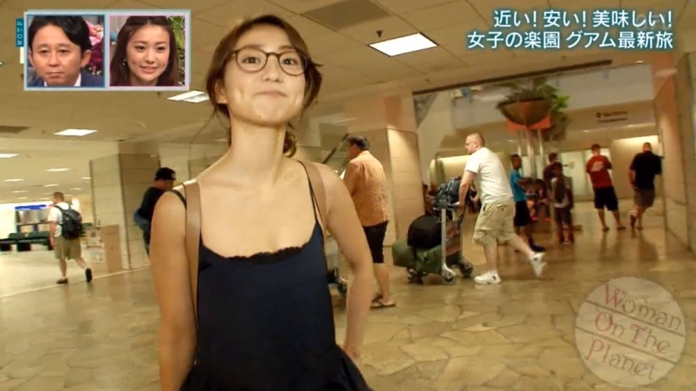 グアム国際空港に到着した、元AKB48で女優の大島優子さん。 Woman on the Planet (日本テレビ)