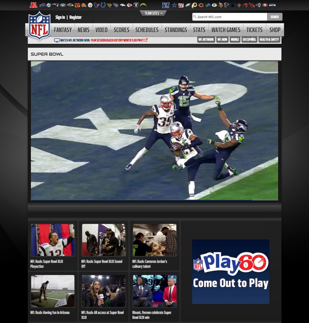 NFL Rush: Super Bowl XLIX Playaction - NFL Videos