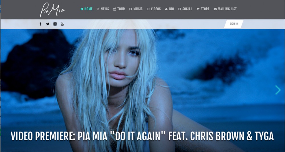 グアム出身のアーティスト、ピアミア (Pia Mia)のホームページ