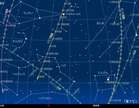 2013年12月15日午前5時の星空