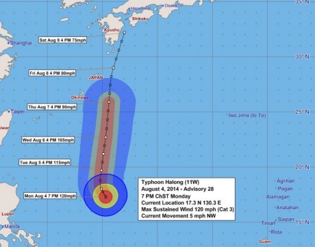 台風11号(Halong)