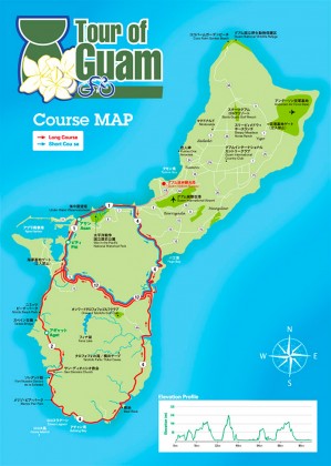グアムのサイクルイベント「ツアーオブグアム」のコースマップ