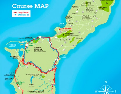 グアムのサイクルイベント「ツアーオブグアム」のコースマップ