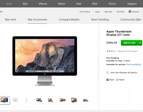 Apple - Thunderbolt Display アメリカ国内では$999.00