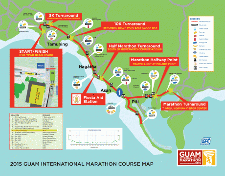 第3回グアムインターナショナルマラソンのコースマップ