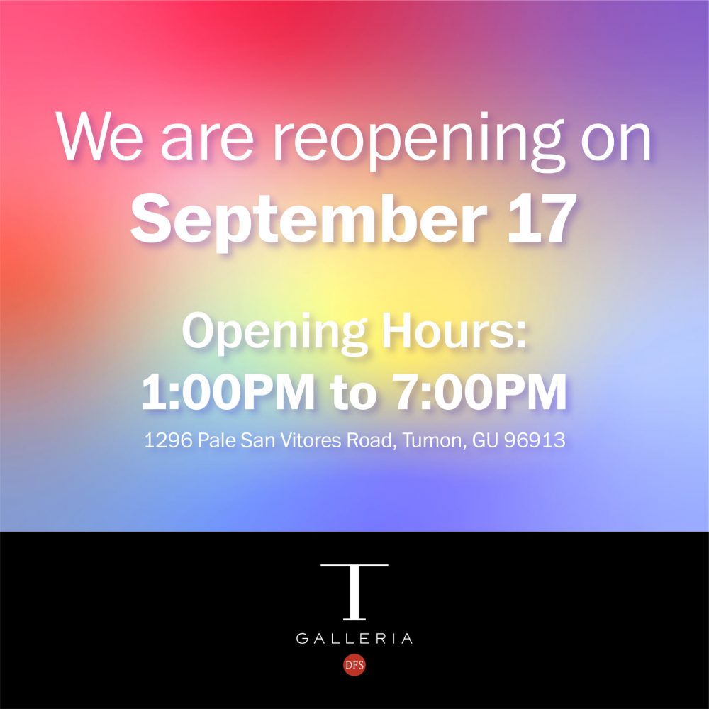 GREAT NEWS! T GALLERIA BY DFS WILL BE OPEN DAILY!